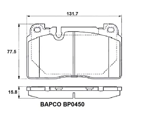Тормозные колодки дисковые BAPCO BP0450