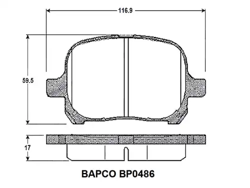 Тормозные колодки дисковые BAPCO BP0486