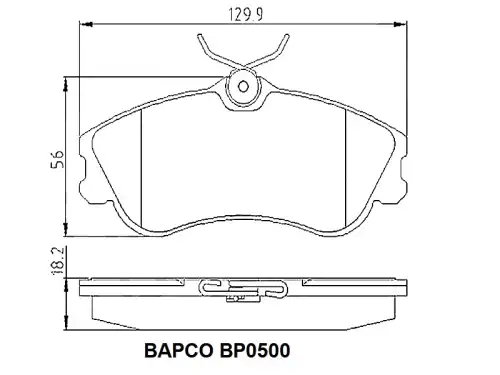 Тормозные колодки дисковые BAPCO BP0500