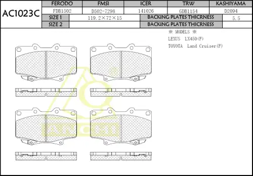 Тормозные колодки 1023 AC1023C ANCHI