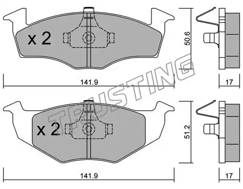 Тормозные колодки дисковые передняя ось TRUSTING 215.0