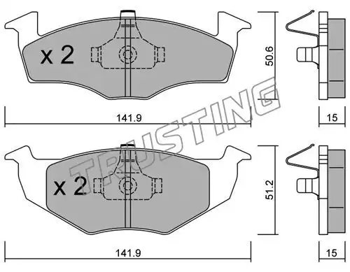 колодки дисковые торм. перед. VW 215.2 TRUSTING