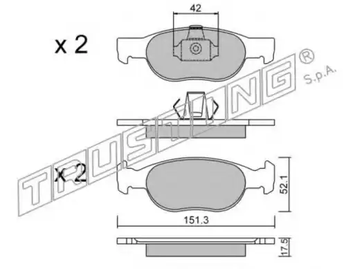 колодки дисковые торм. перед. Fiat 081.1 TRUSTING