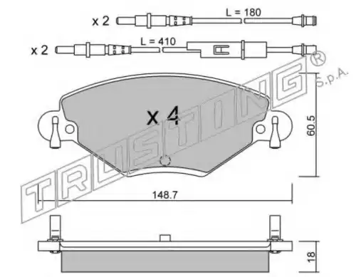 Тормозные колодки дисковые TRUSTING 340.0