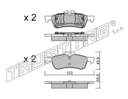 Тормозные колодки дисковые передняя ось TRUSTING 572.0