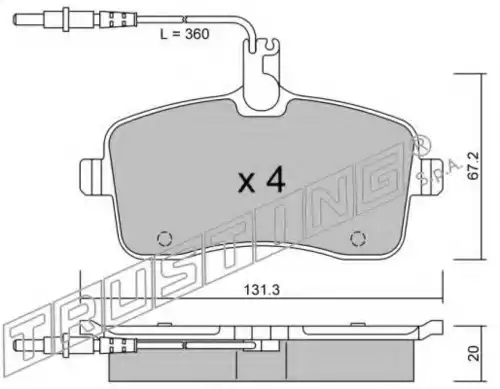 Тормозные колодки дисковые передняя ось TRUSTING 616.0