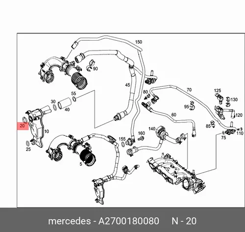 Кольцо уплотнительное автомобильное MB 270 018 00 80