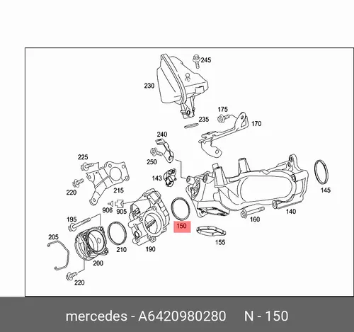 Кольцо уплотнительное автомобильное MB 642 098 02 80