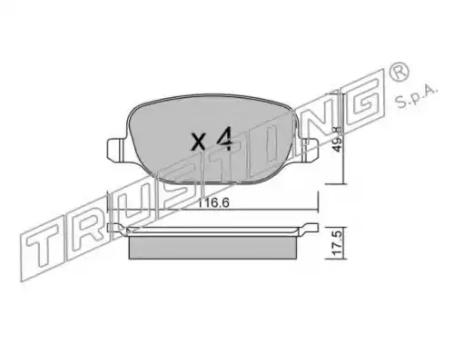 колодки дисковые торм. задн. Lanc 720.0 TRUSTING