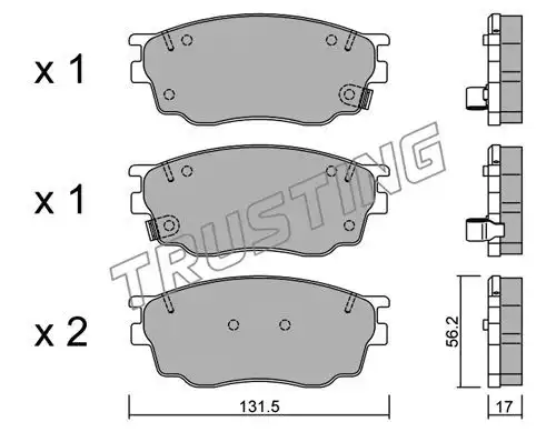 Тормозные колодки дисковые передняя ось TRUSTING 491.0