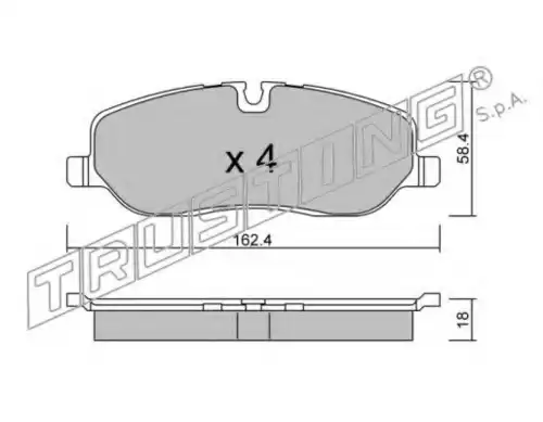 Тормозные колодки дисковые передняя ось TRUSTING 709.0