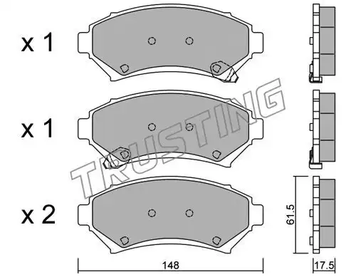 колодки дисковые торм. перед. Opel 712.0 TRUSTING