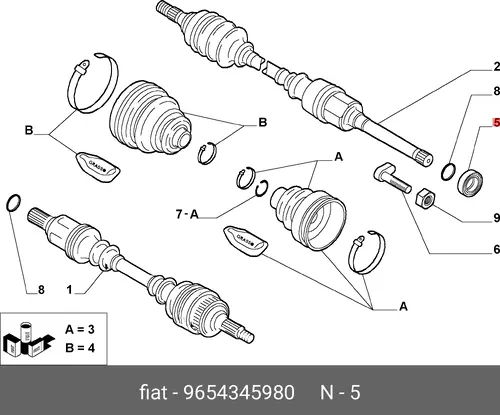 9654345980 ПОДШИПНИК xFIAT / ALFA / LANCIA