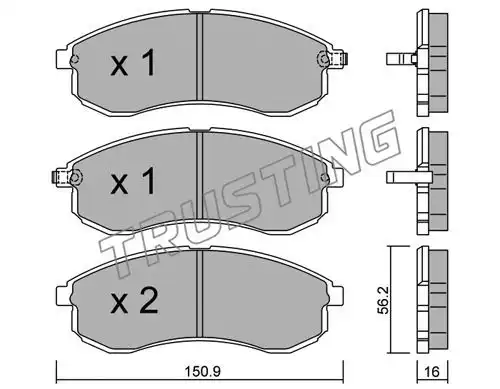 колодки дисковые торм. перед. Mits 498.0 TRUSTING