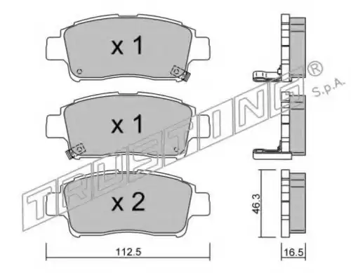 Тормозные колодки дисковые передняя ось TRUSTING 301.0