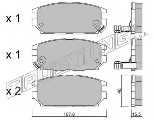 колодки дисковые торм. задн. Mits 499.0 TRUSTING