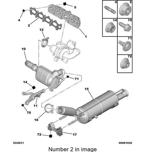Прокладка коллектора PSA 0349 N2