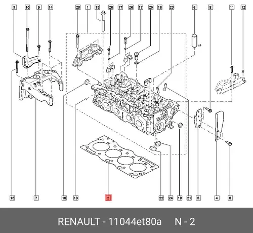 Прокладка ГБЦ RENAULT 11044ET80A
