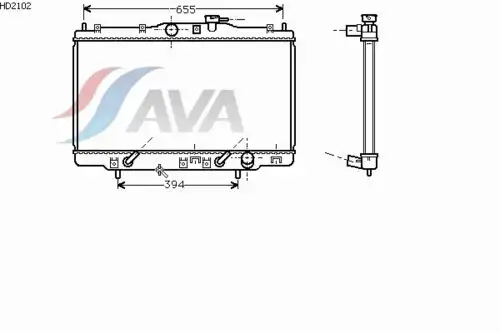 Радиатор системы охлаждения двигателя AVA HD2102
