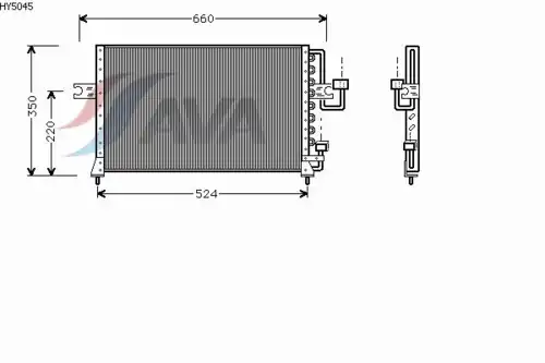 Радиатор кондиционера (конденсатор) AVA HY5045