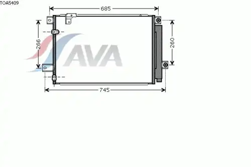 Радиатор кондиционера (конденсатор) AVA TOA5409D