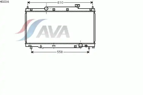 Радиатор системы охлаждения двигателя AVA HD2216