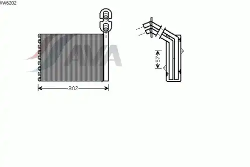 Радиатор печки AVA VW6202