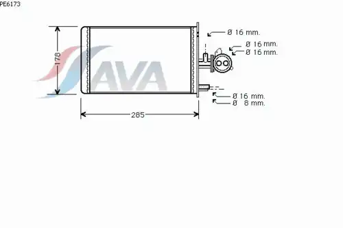 Радиатор печки AVA PE6173
