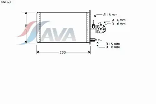 Радиатор печки AVA PEA6173
