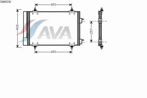 Радиатор кондиционера (конденсатор) AVA CNA5230D