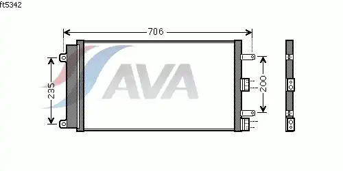 Радиатор кондиционера (конденсатор) AVA FT5342D