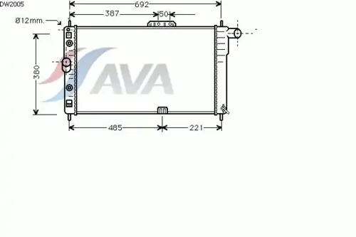Радиатор системы охлаждения двигателя AVA DW2005