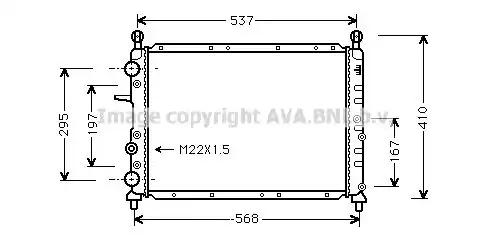 Радиатор системы охлаждения двигателя AVA FTA2094
