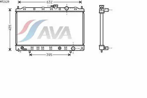 Радиатор системы охлаждения двигателя AVA MT2129
