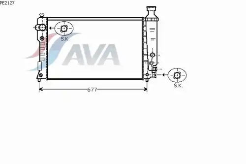Радиатор системы охлаждения двигателя AVA PE2127