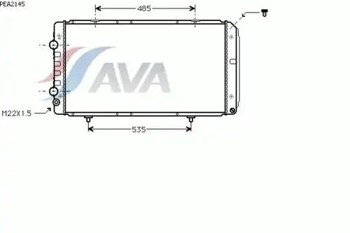 Радиатор системы охлаждения двигателя AVA PEA2145