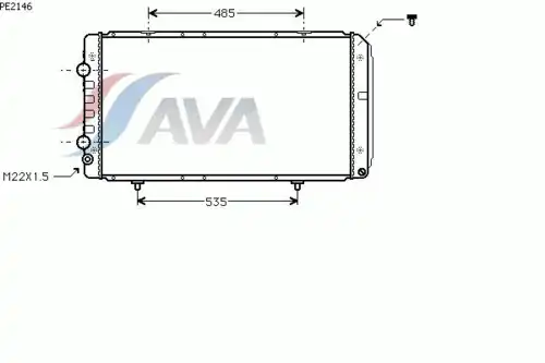 Радиатор системы охлаждения двигателя AVA PE2146