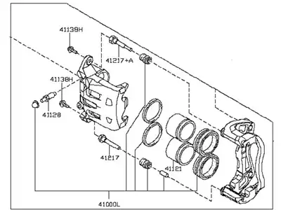 СУППОРТ ПЕРЕДНИЙ ЛЕВЫЙ 41011EG50A NISSAN
