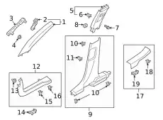MOULDING - WINDSHIELD LJ6Z7803598AE FORD