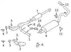 MUFFLER AND PIPE ASY - REAR PL3Z5230B FORD