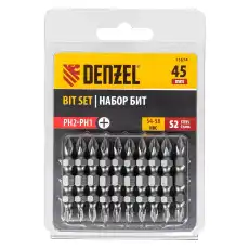 Набор бит двухстор., 21х45 мм, сталь 2, 10шт. 11674 DENZEL