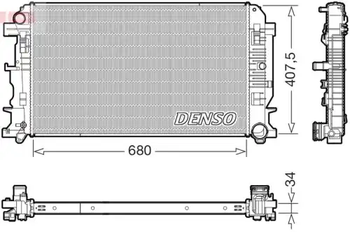 Радиатор системы охлаждения двигателя DENSO DRM17117