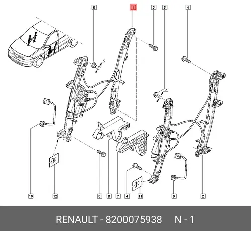 Стеклоподъемник RENAULT 8200075938