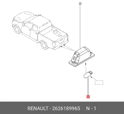 Автолампа RENAULT 2626189965
