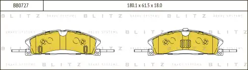 Тормозные колодки дисковые BLITZ BB0727