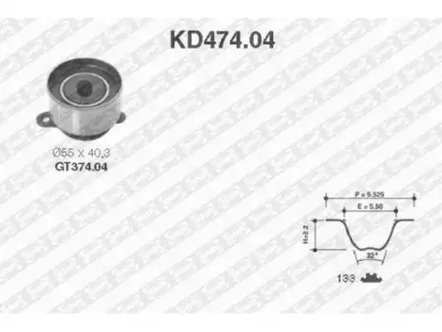 Комплект ремня ГРМ KD47404 NTN