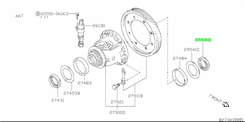 САЛЬНИК ДИФФЕРЕНЦИАЛА ЛЕВЫЙ - 2743160G10 SUZUKI