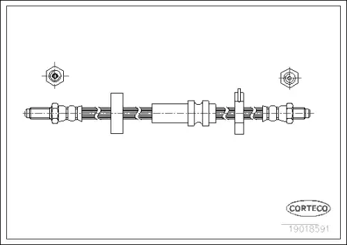 шланг тормозной перед. AR 19018591 CORTECO