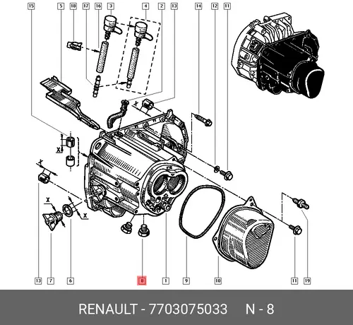 пробка поддона Citr 7703075033 RENAULT