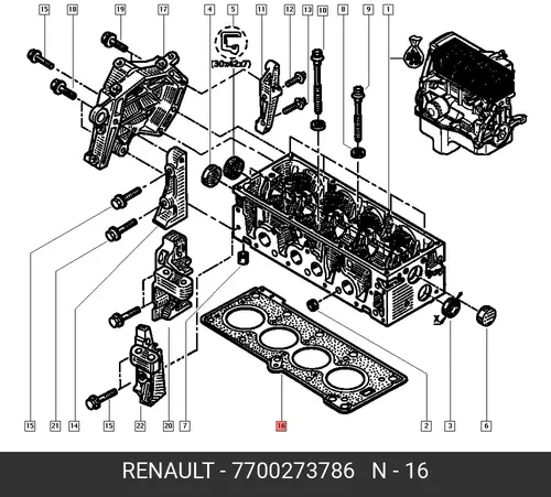 Прокладка ГБЦ RENAULT 7700273786